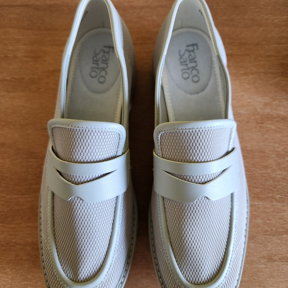Franco Sarto Gray Mesh Loafers